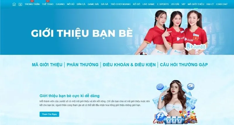 Cách lấy mã giới thiệu Jun88